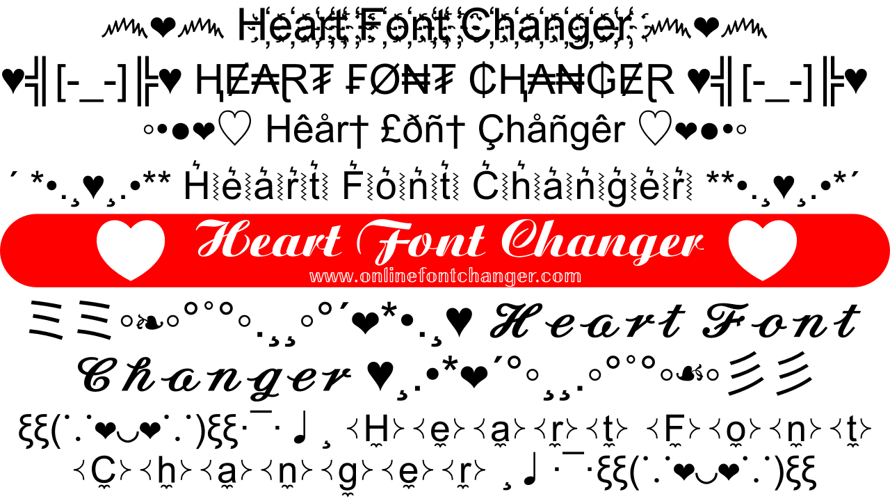 Heart Online Font Changer
